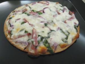 Ham-Spinach Alfredo Pizza